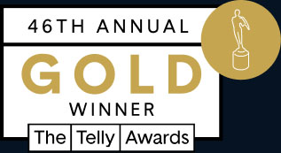 46th Annual Telly Awards – Gold Winner Arek Zasowski Arek Zasowski 46th Annual Gold Telly Award Winner badge – award-winning filmmaker, actor, and 3D animation artist