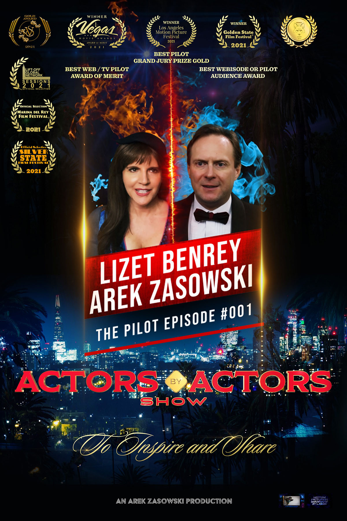 Actors By Actors Show pilot episode 001 talk show poster featuring Arek Zasowski and Lizet Benrey.