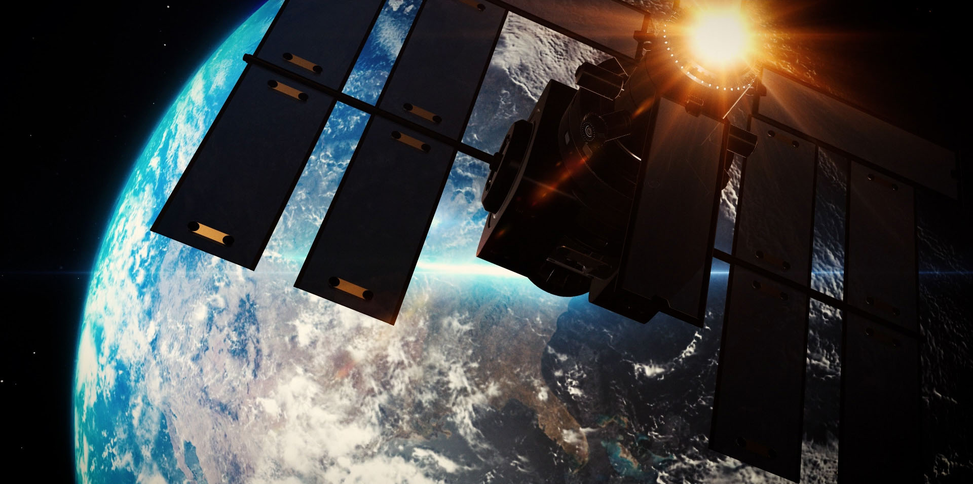 Satellite orbiting Earth, threat monitoring overlay, Detective Jack Berdett