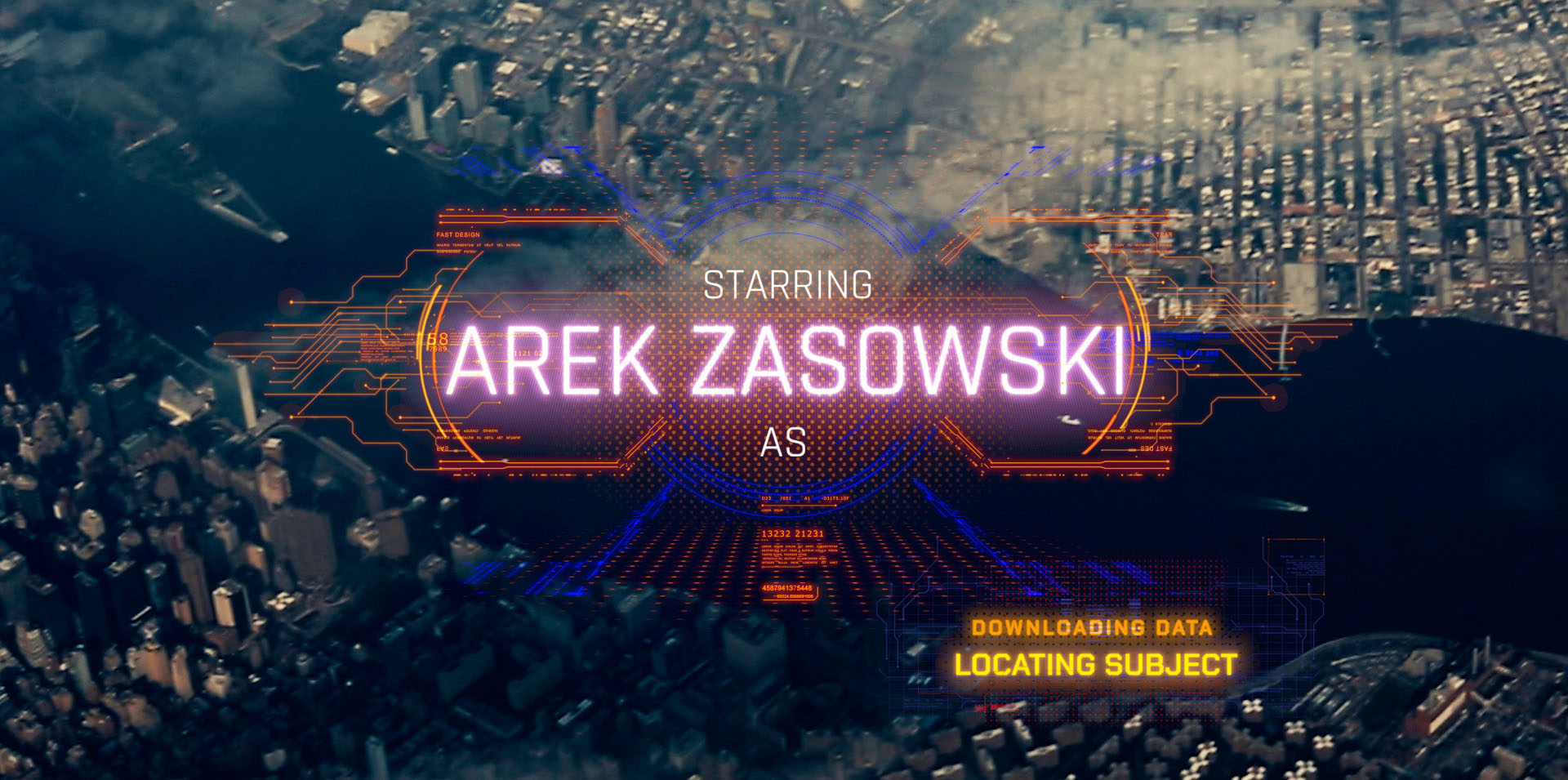 Title sequence credit for Arek Zasowski starring in Detective Jack Berdett