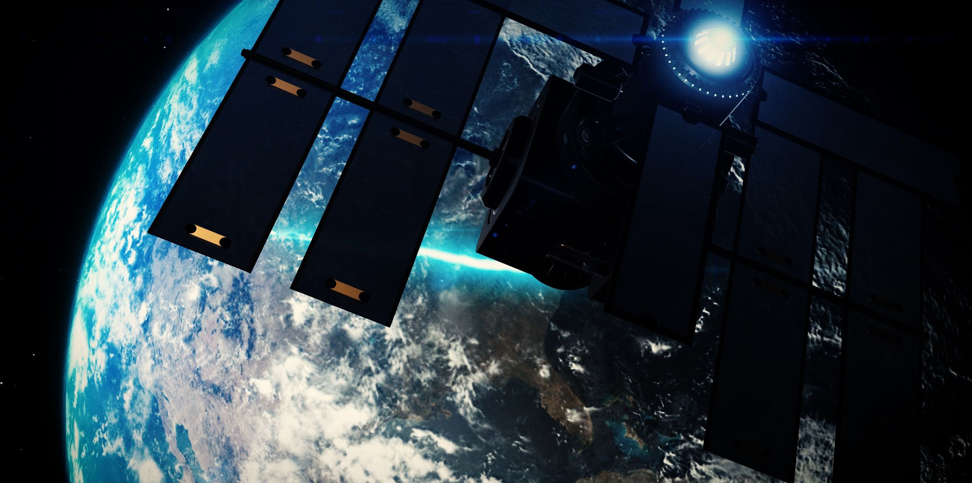 Orbital satellite tracking Earth, tactical surveillance feed from Detective Jack Berdett