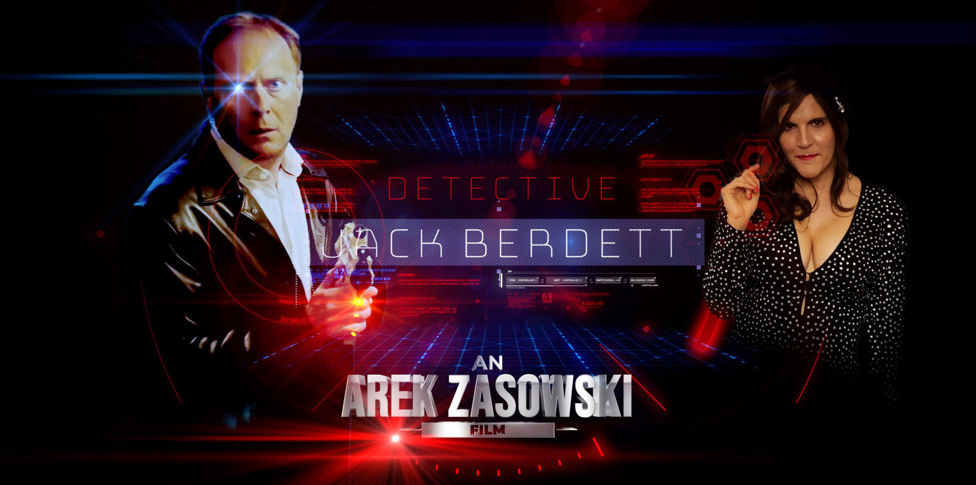 Promotional banner artwork for Detective Jack Berdett created by Arek Zasowski