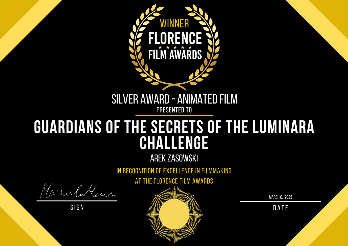 Guardians of the Secrets of the Luminara Challenge Silver Award Animated Film Florence Film Awards 2025