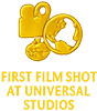 Gold milestone badge of Arek Zasowski’s first film shot at Universal Studios Hollywood