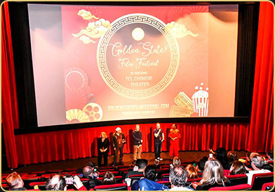 Arek Zasowski wins Best International Romantic Comedy Short for Call Me — TCL Chinese Theatre Screening, Hollywood 2020 Arek Zasowski introducing his film Call Me at the Golden State Film Festival at TCL Chinese Theatre, where it later won Best International Romantic Comedy Short in Hollywood, March 2020